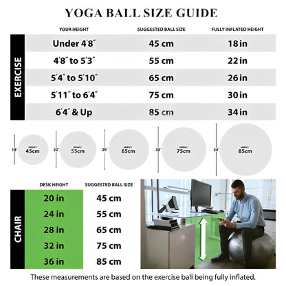 45CM–95CM Balance Exercise Ball – Gym Balls for Fitness, Yoga, Pilates & Home Workout | Thickened Anti-Burst PVC Equipment