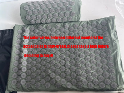 Acupressure Yoga Mat with Spikes – Kuznetsov Applicator Cushion and Pillow Set for Massage, Foot Relief, and Pilates Fitness