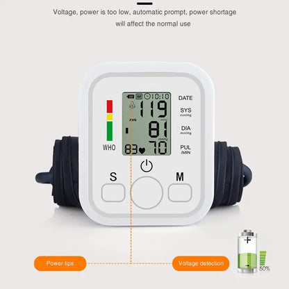 Portable Tonometer & Digital Tensiometer | Automatic Arm BP Monitor with Heart Rate Sensor