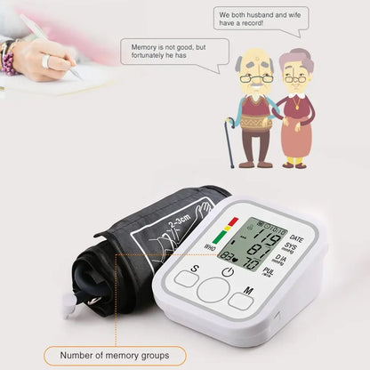 Portable Tonometer & Digital Tensiometer | Automatic Arm BP Monitor with Heart Rate Sensor