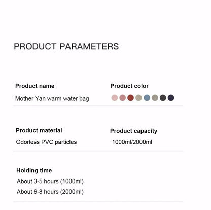 1000/2000ml PVC Hot Water Warmer Bag for Women – Hand, Belly & Feet Warmer Hot-Water Bottle Bag