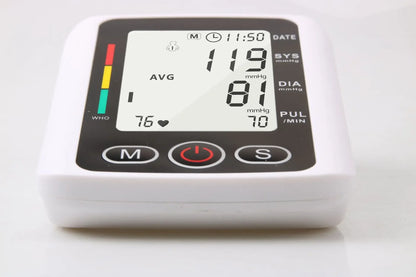 Portable Tonometer & Digital Tensiometer | Automatic Arm BP Monitor with Heart Rate Sensor