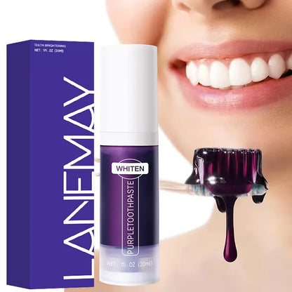 New 5D Teeth Whitening Toothpaste – V34 Purple Toothpaste Stick for Teeth Cleaning, Fresh Breath & Whitening Care