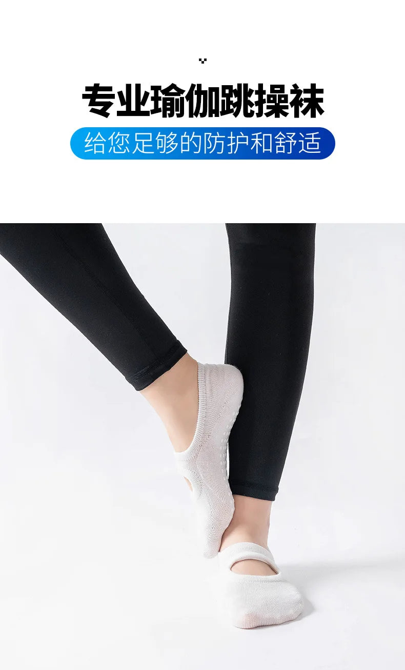 EU 35-42 Silicone Anti-Slip Backless Yoga Socks Women Pilate Socks  Indoor Dance Ballet Fitness Sports Socks for Fitness Gym