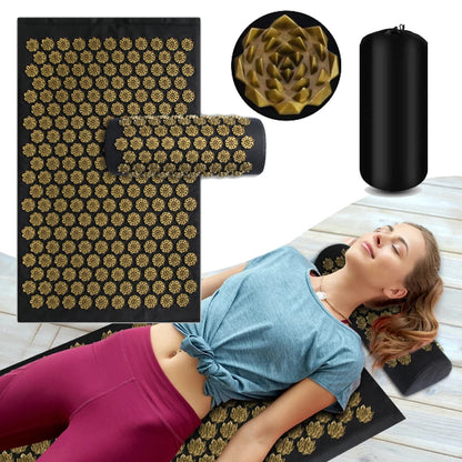 Acupressure Yoga Mat with Spikes – Kuznetsov Applicator Cushion and Pillow Set for Massage, Foot Relief, and Pilates Fitness