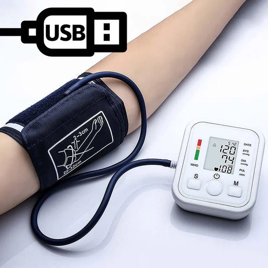 Portable Tonometer & Digital Tensiometer | Automatic Arm BP Monitor with Heart Rate Sensor