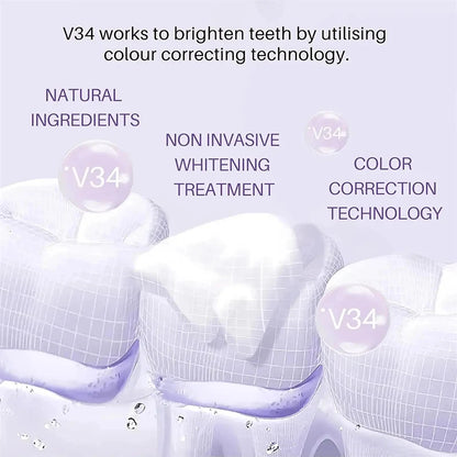 New 5D Teeth Whitening Toothpaste – V34 Purple Toothpaste Stick for Teeth Cleaning, Fresh Breath & Whitening Care
