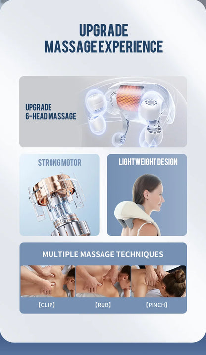 Foreverlily Wireless Neck and Back Massager – Deep Tissue Neck and Shoulder Kneading Massage Shawl for Cervical and Trapezius Relief
