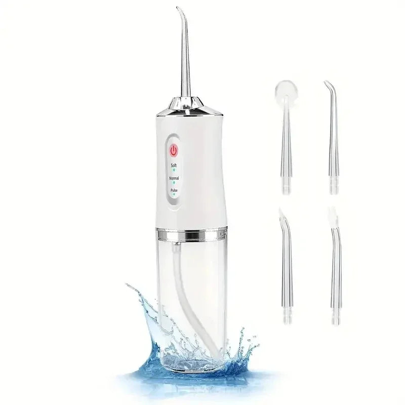 Portable Smart Oral Irrigator & Dental Water Flosser – 4 Jets, 3 Modes, Rechargeable Teeth Cleaner for Orthodontic Care