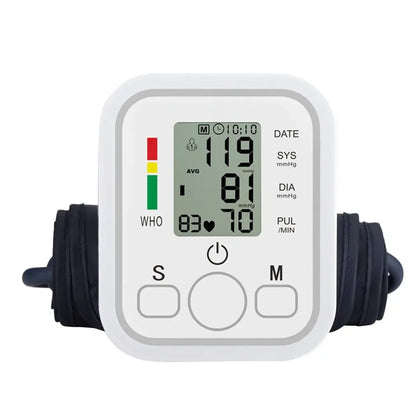Portable Tonometer & Digital Tensiometer | Automatic Arm BP Monitor with Heart Rate Sensor