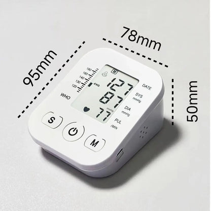 Portable Tonometer & Digital Tensiometer | Automatic Arm BP Monitor with Heart Rate Sensor